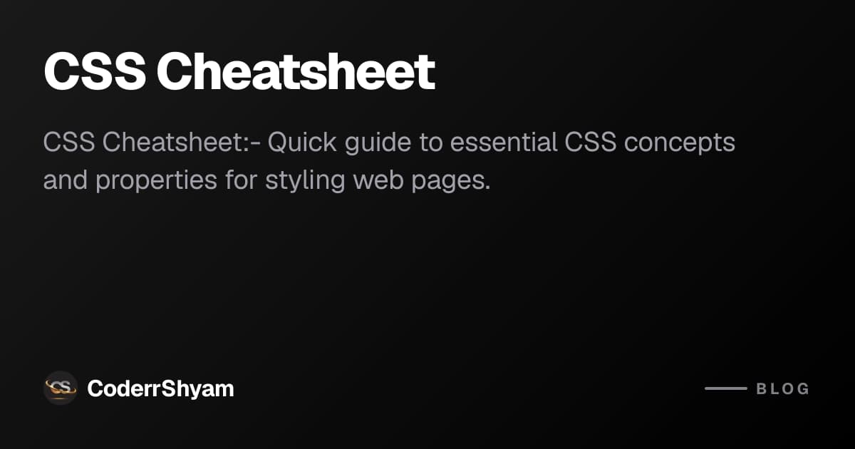 CSS Cheatsheet